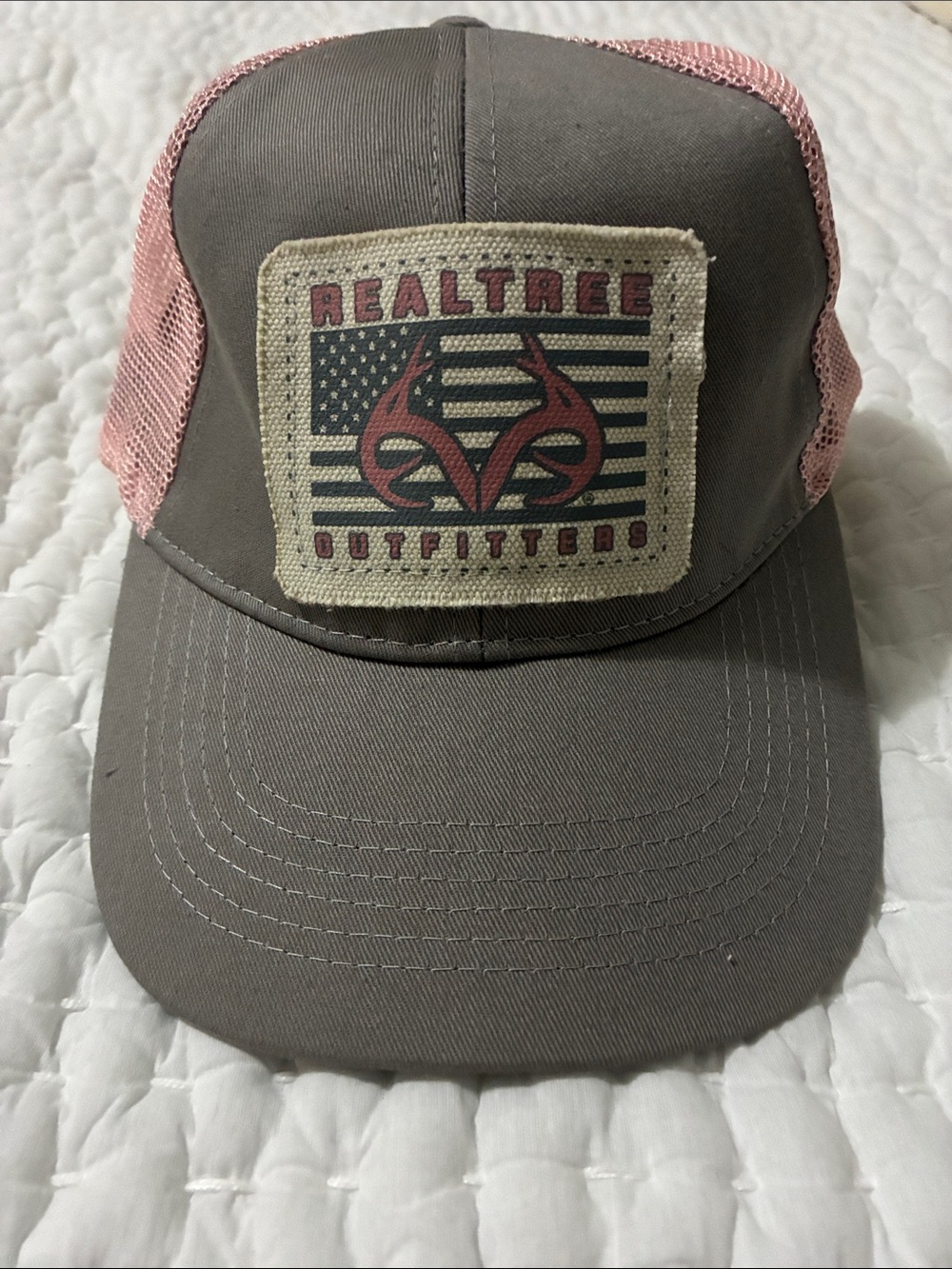 Realtree Outfitters Trucker Hat - Gray with Pink Mesh
